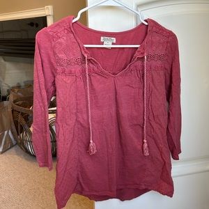 LUCKY BRAND BARELY WORN PINK BLOUSE